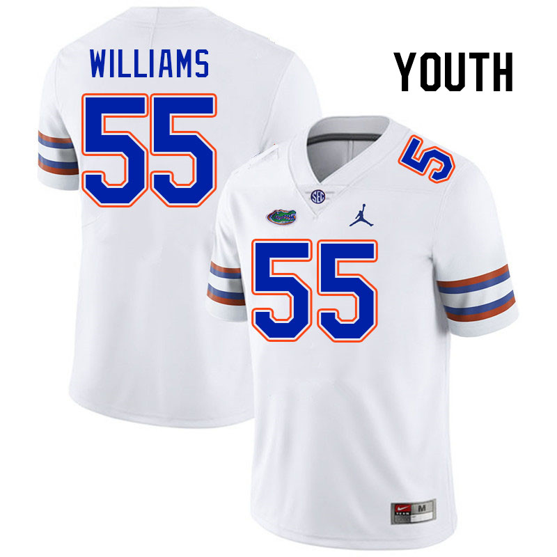 Youth #55 Mike Williams Florida Gators College Football Jerseys Stitched-White